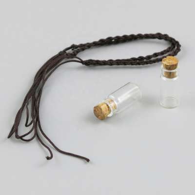 High quality 1ml clear glass bottle with cork lanyard decoration