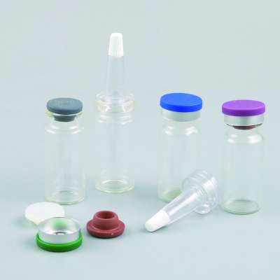 Wholesale 10ml glass medicine flip cap bottle with rubber stopper for liquid serum