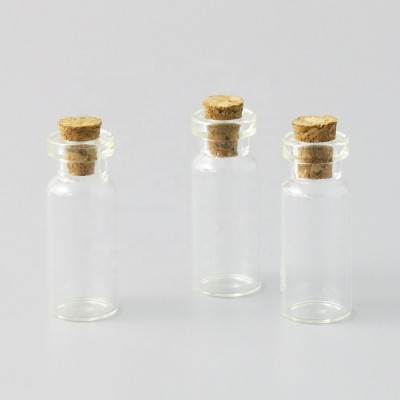 Wholesale 3ml Glass Bottle Tube with Corks Empty for Tea Gift Liquid Medicine