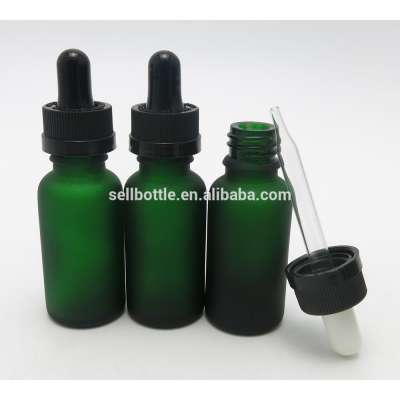 20ML Green Frosted Glass Essential Oil Dropper Bottle Cosmetic Packaging Wholesale