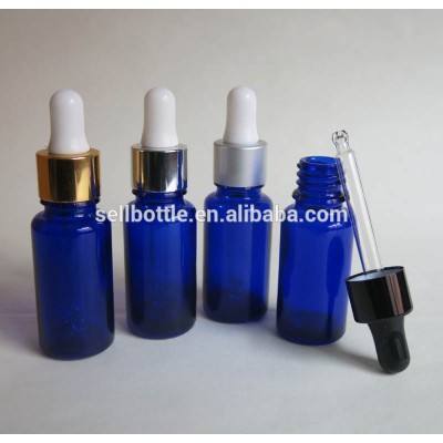 15ml blue dropper glass olive oil bottles with pipette for sale