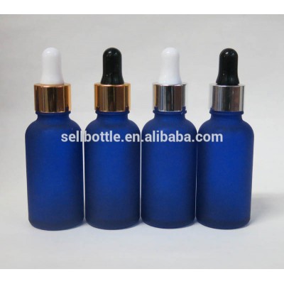 1OZ frosted blue glass bottle 30ml essential oil dropper package container