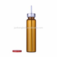 Cough syrup pharmaceutical medical round amber glass bottle with lid