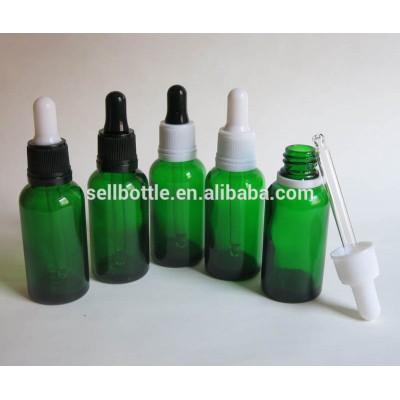 Cosmetic Glass Dropper Bottle 30ml Green Glass Essential Oil Body Oil Container