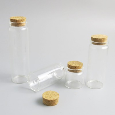 Wholesale 120ml 300ml 600ml 750ml glass test bottle with cork for tea medicine liquid